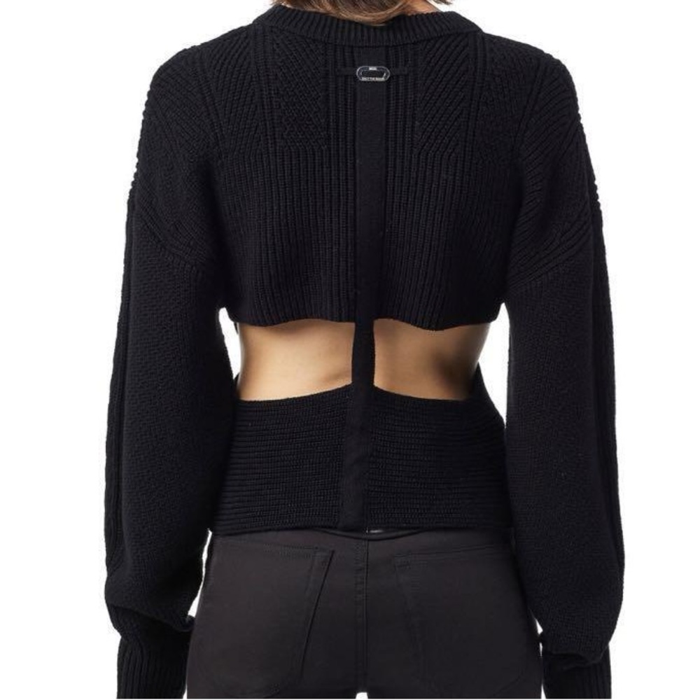 Diesel Black Ribbed cross front chunky Sweater XS